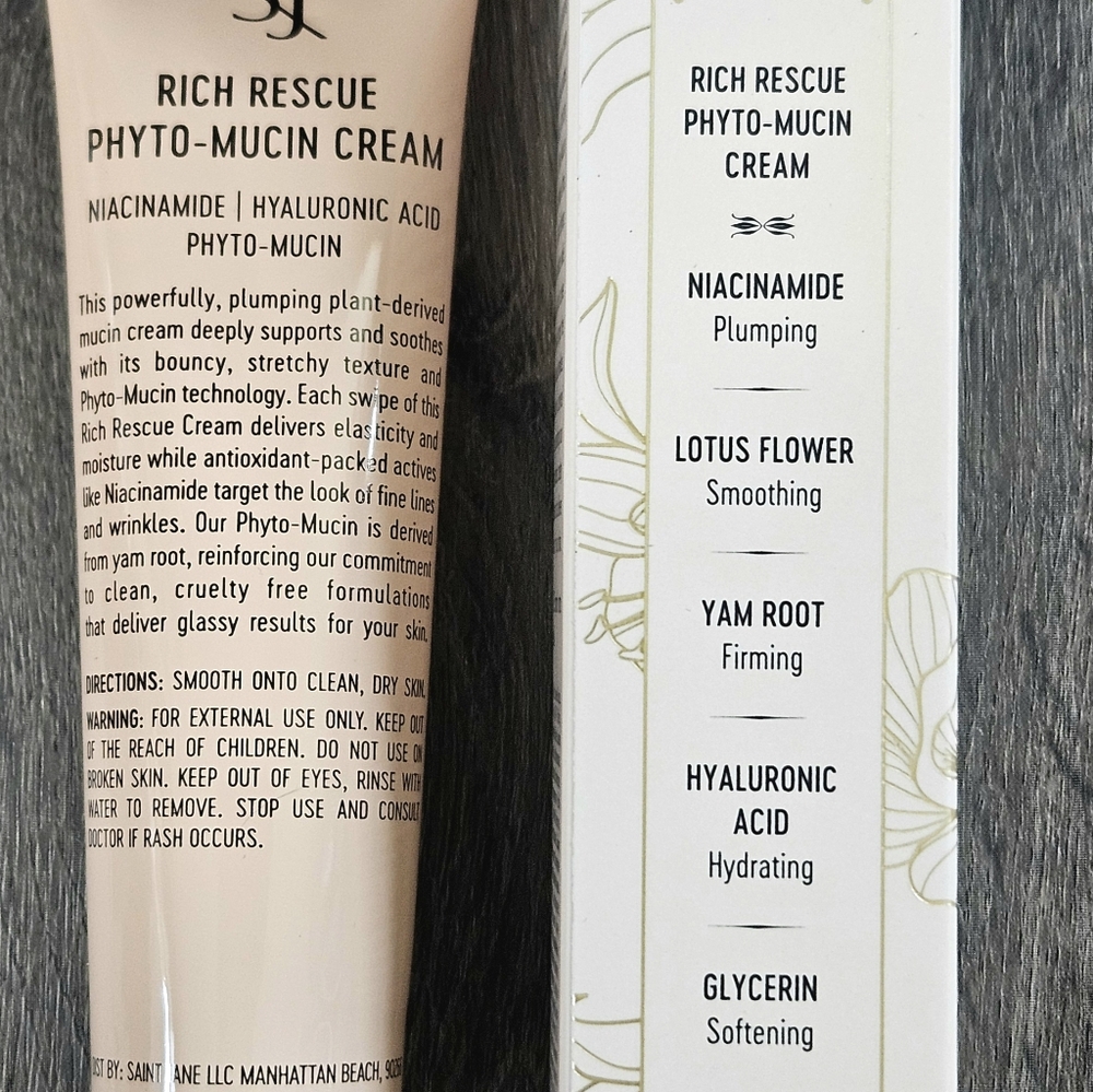 SAINT JANE Rich Rescue Phyto-Mucin Cream Vegan Snail W Niacinamide 1.7oz NEW - Picture 7 of 16